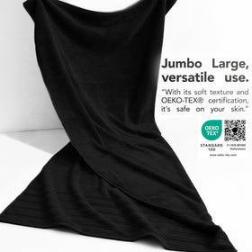 American Soft Linen oversized bath sheet ready for beach or pool.