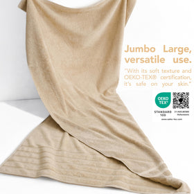 American Soft Linen oversized towel in bathroom for daily use and absorbency