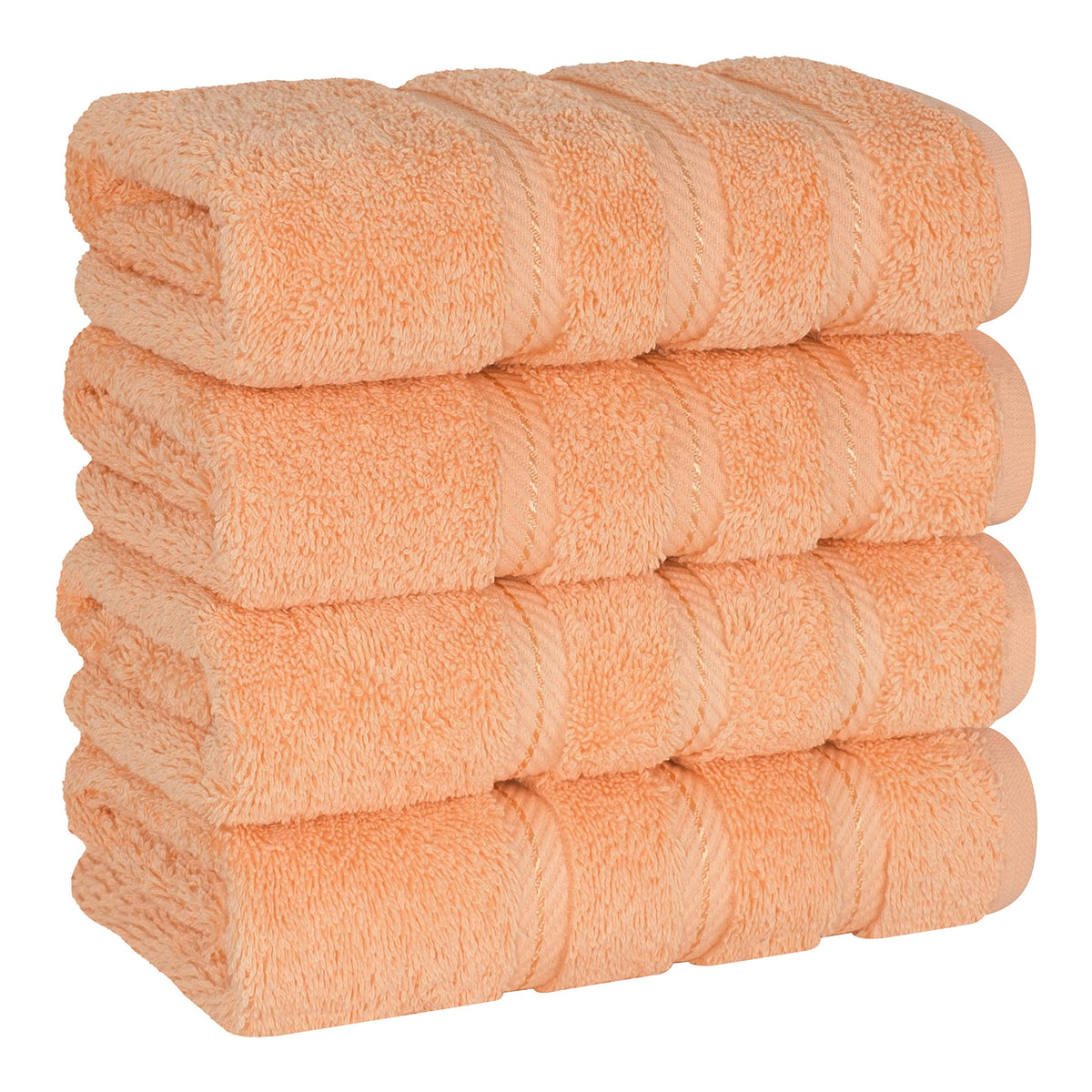 American Soft Linen peach hand towel close-up showing plush texture for daily luxury use.