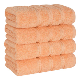American Soft Linen peach hand towel close-up showing plush texture for daily luxury use.