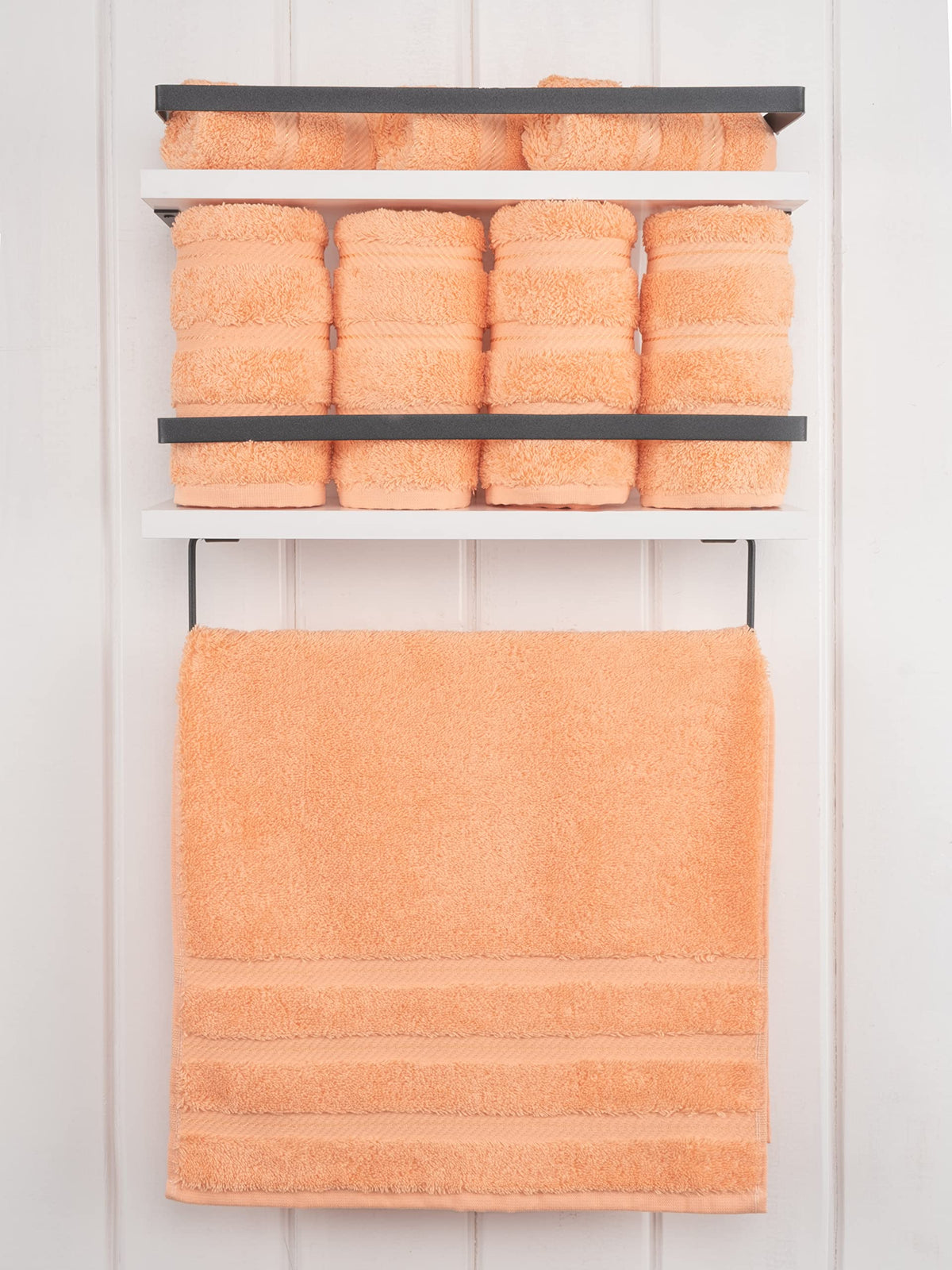 American Soft Linen peach towel folded display highlighting generous 16x28 size.