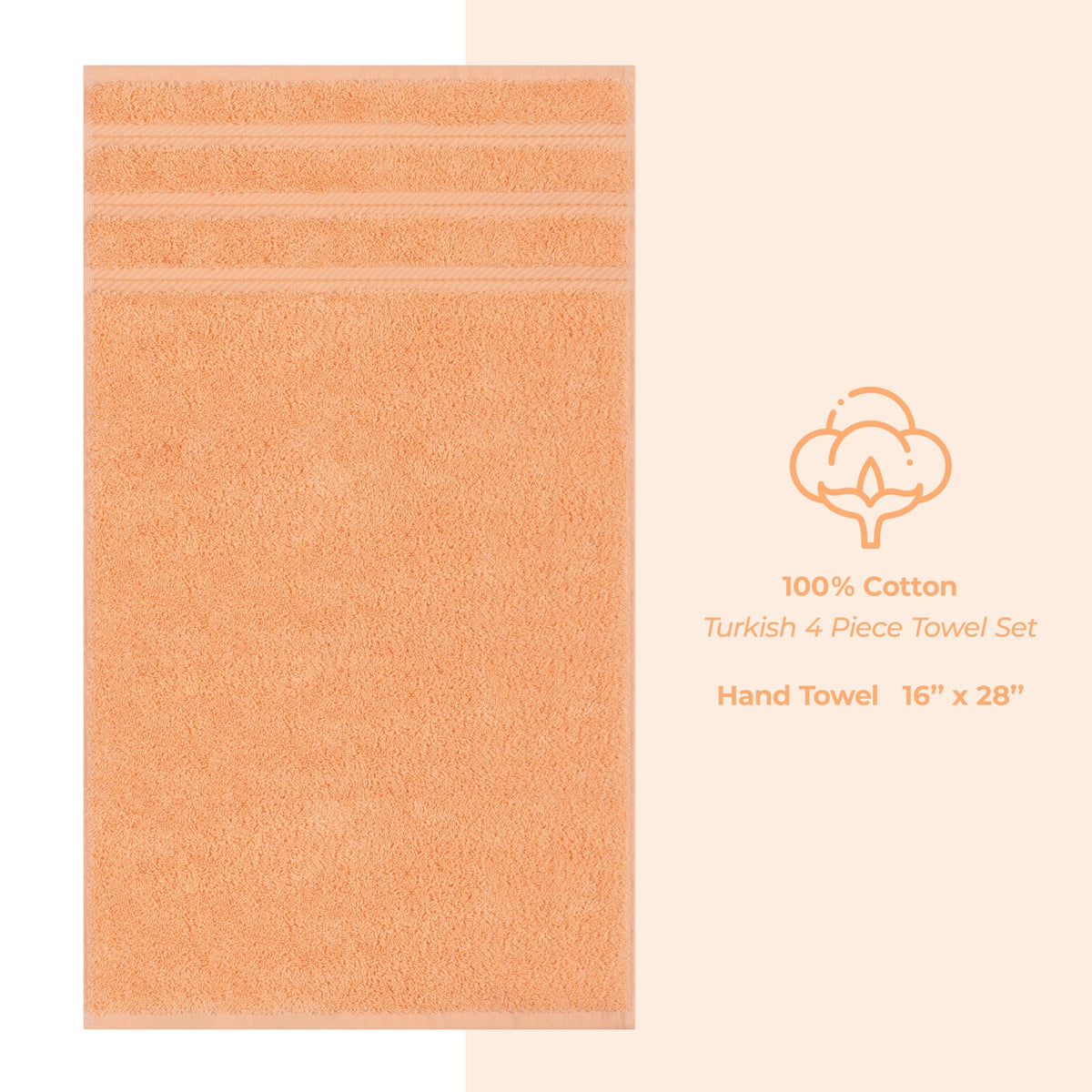 American Soft Linen peach towel laid out on bath decor for spa-like ambiance.