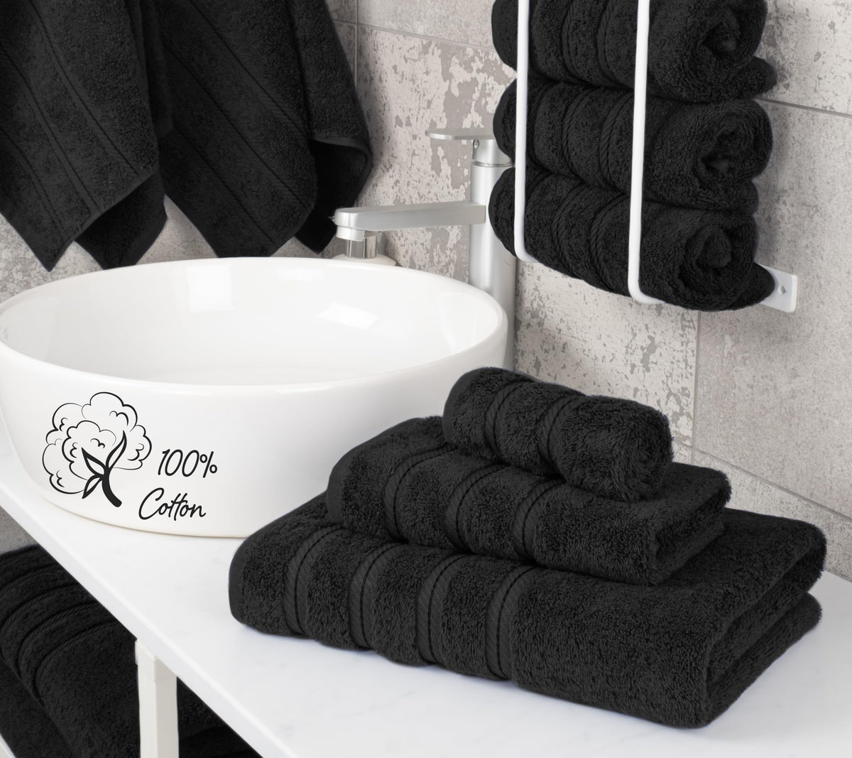 American Soft Linen premium hand towel 16x28 demonstrates absorbent surface for quick drying