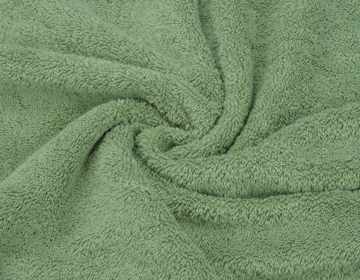American Soft Linen Sage hand towel on rack shows daily-use softness