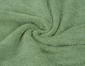 American Soft Linen Sage hand towel on rack shows daily-use softness
