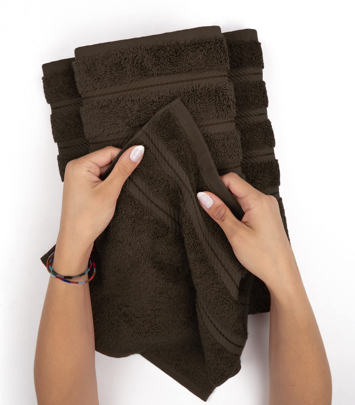 American Soft Linen towel set in spa-like bathroom setting