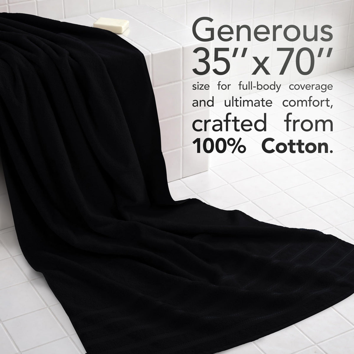 American Soft Linen Turkish cotton 600gsm towel offers plush absorbency.