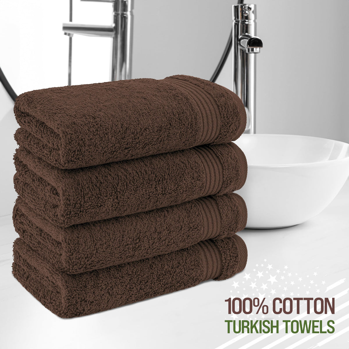 American Veteran Towel hand towels measure 16x28 inches for daily use and quick drying.