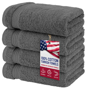 American Veteran Towel 4-piece set neatly folded with a soft premium feel