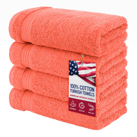 American Veteran Towel coral-hand-towels-set for stylish bathroom upgrade with absorbent performance.