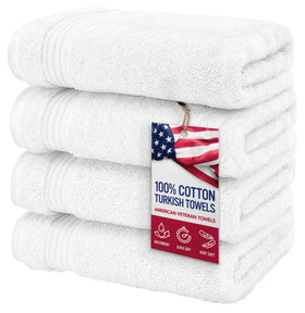 American Veteran Towel hand towel set of 4, plush Turkish cotton, quick drying
