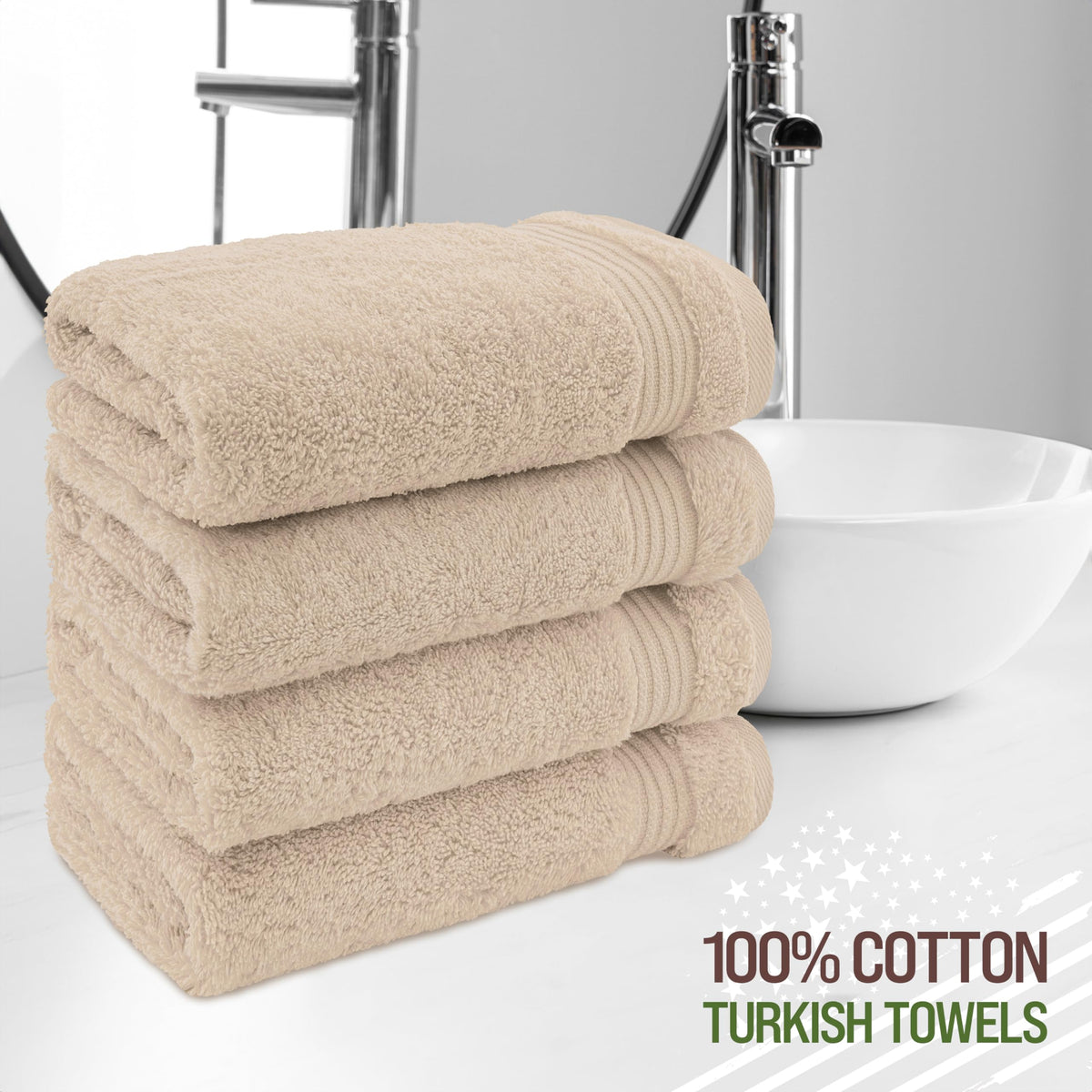 American Veteran Towel soft Turkish cotton hand towels with quick absorption.