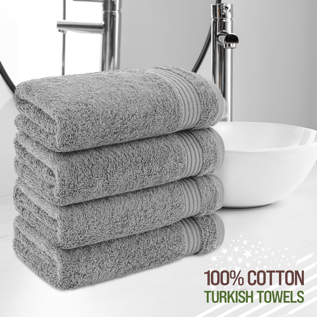 American Veteran Towel Turkish cotton 600gsm towels for quick absorbency and soft touch.