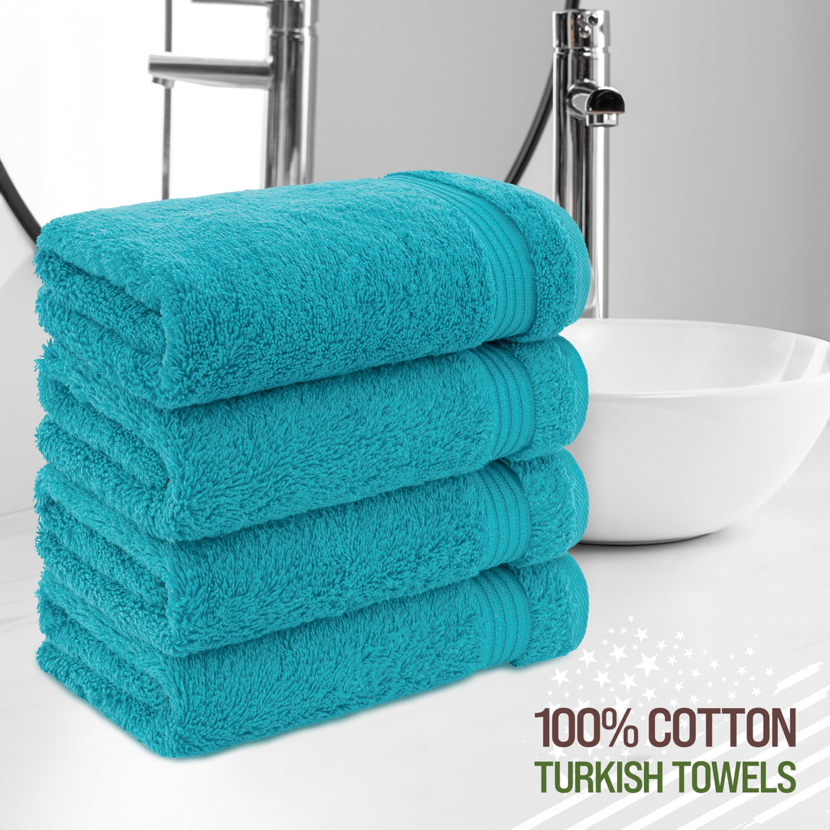 American Veteran Towel Turkish cotton texture closeup highlights plush softness.