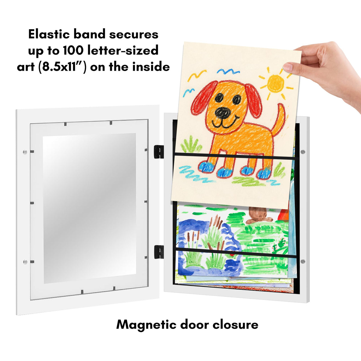 10x12.5 display without mat offers clean, modern look.