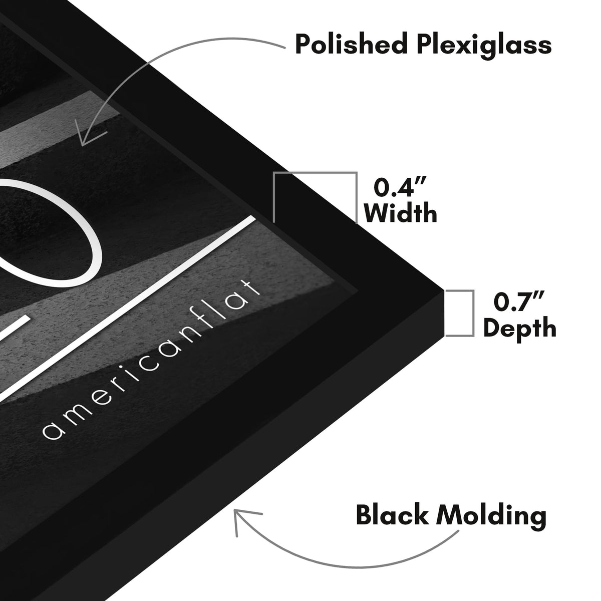 Americanflat frame includes hanging hardware for vertical or horizontal mounting