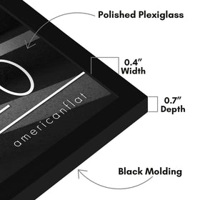 Americanflat frame includes hanging hardware for vertical or horizontal mounting