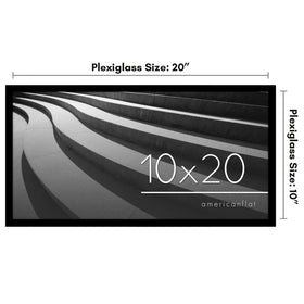 Americanflat slim black molding on the 10x20 frame for a modern look