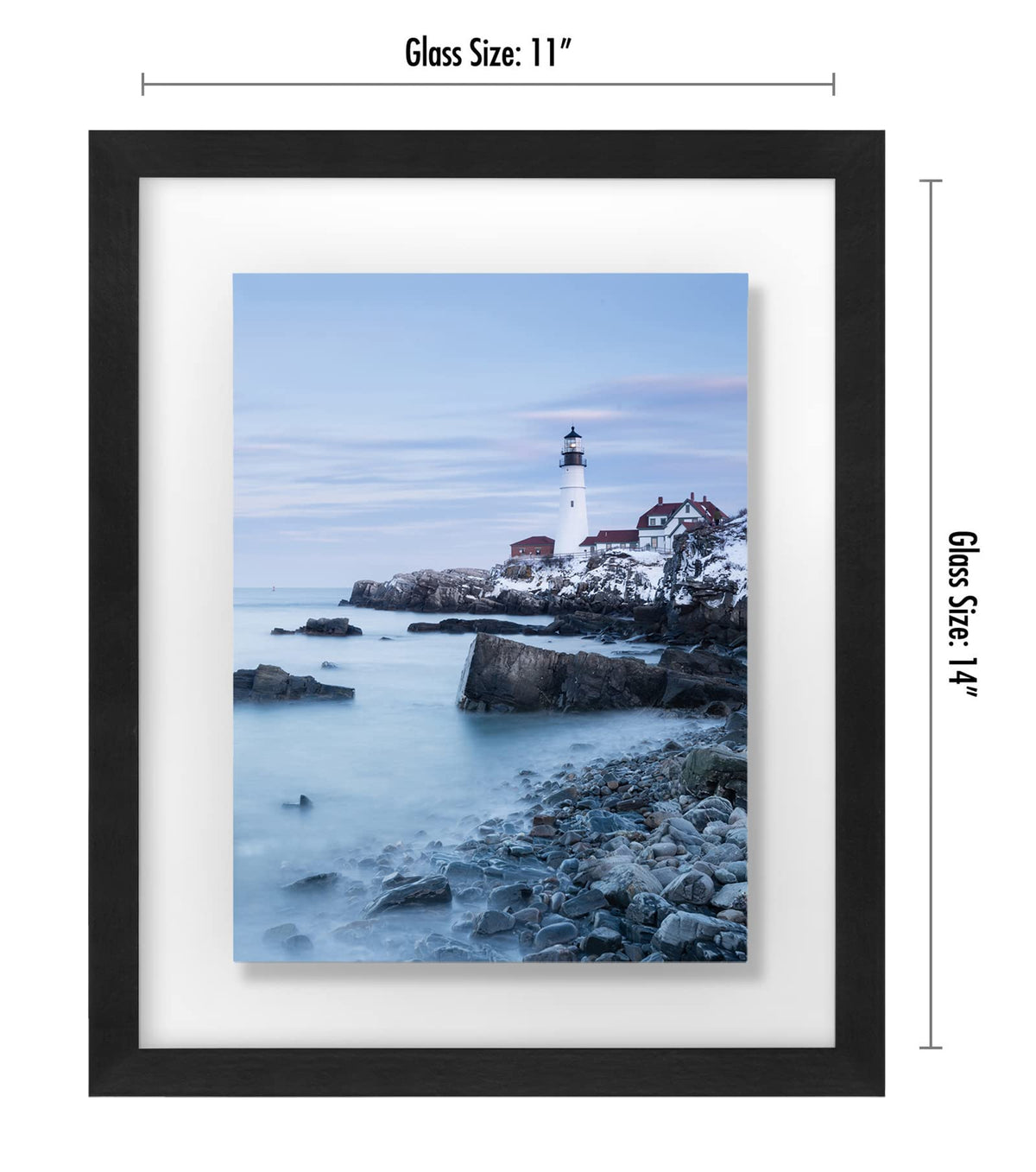 Americanflat 11x14 frame fits 8x10 or 5x7 photos for versatile wall art.