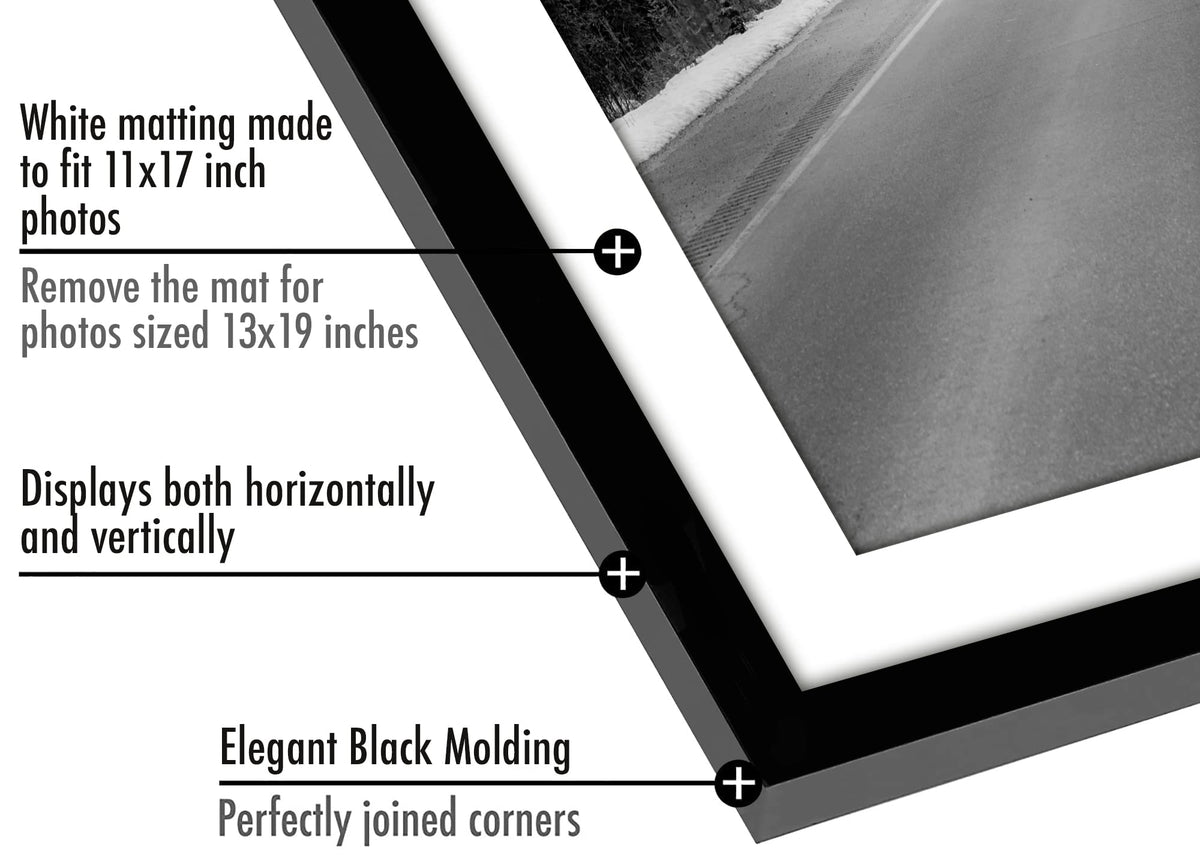 Americanflat 11x17 display using included mat for versatile wall collage options
