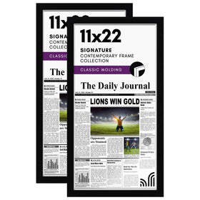Americanflat 11x22 newspaper frame with polished plexiglass for clear article display