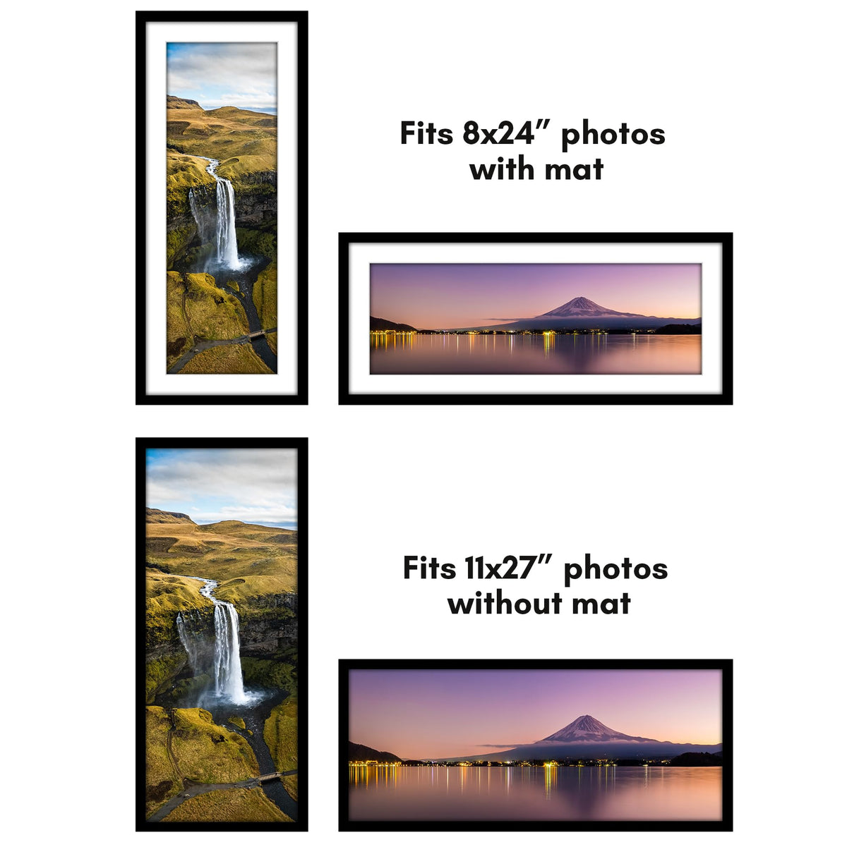 Americanflat frame displayed 11x27 photo without mat for a clean look
