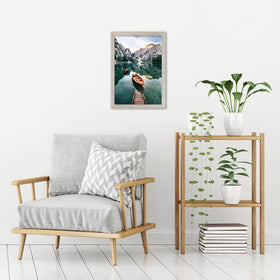 Americanflat 12x18 driftwood frame with hanging hardware for versatile layouts.
