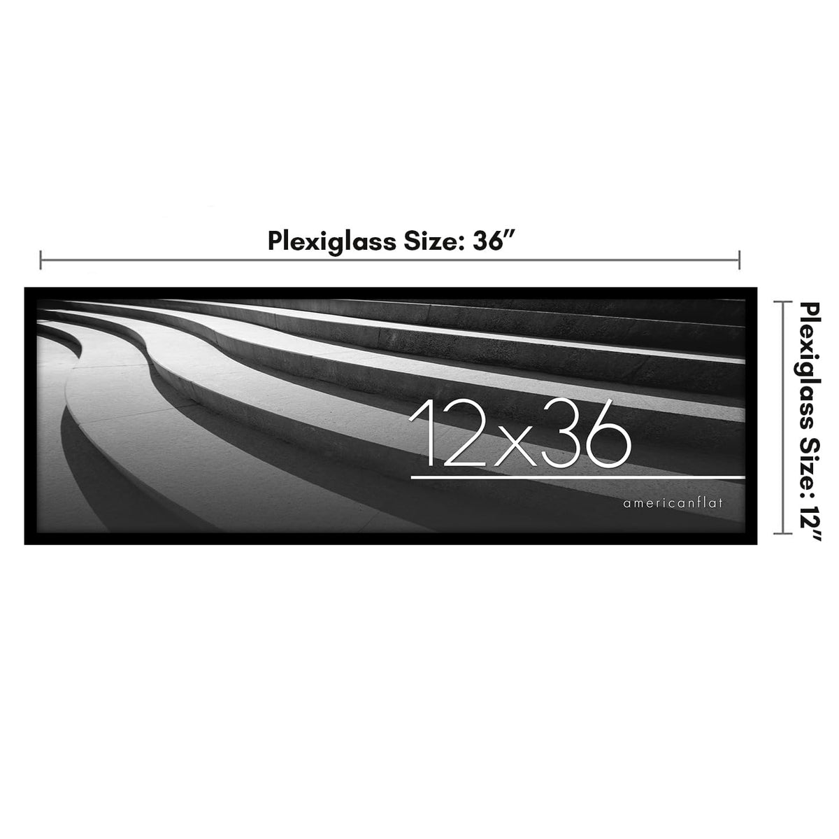 Americanflat 12x36 frame slim molding offers durable PVC construction for long lasting display.
