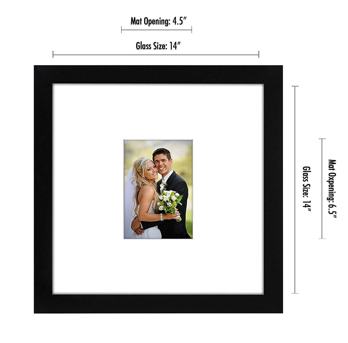 Americanflat 14x14 frame with mat for 5x7 photos, elegant display