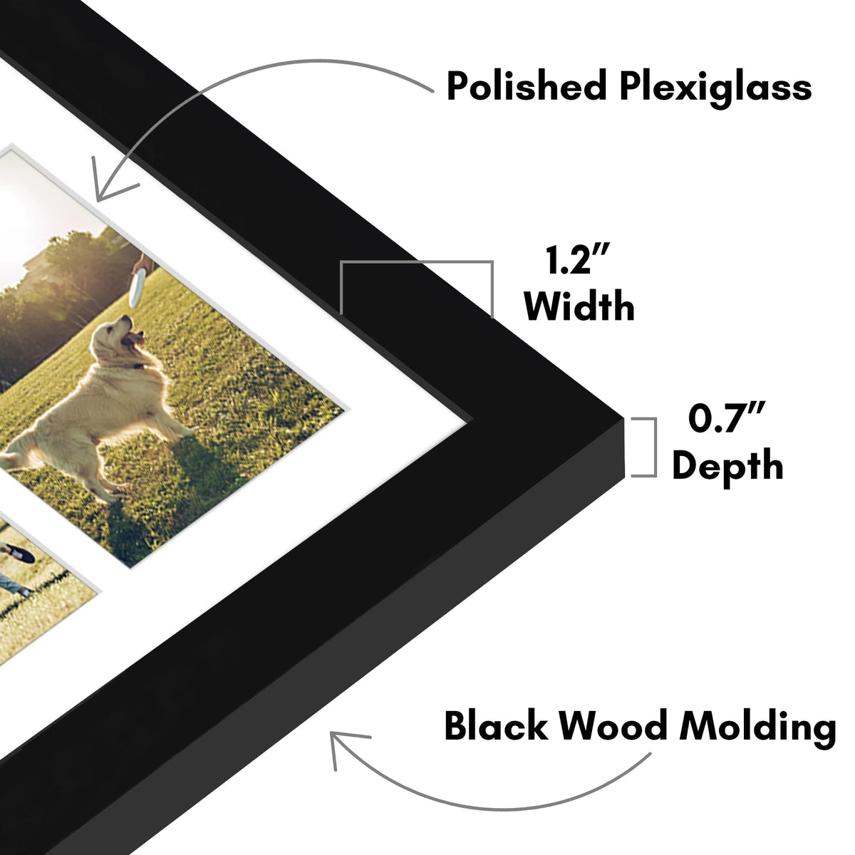 Americanflat displays sixteen 4x6 photos with mat for tidy memories