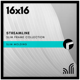 Americanflat 16x16 frame with polished plexiglass front for clear viewing and dust protection.
