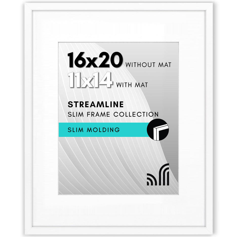 Americanflat 16x20 frame with polished plexiglass front for a crystal-clear display.