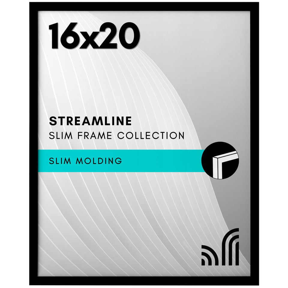 Americanflat 16x20 frame with polished plexiglass for clear display and protection