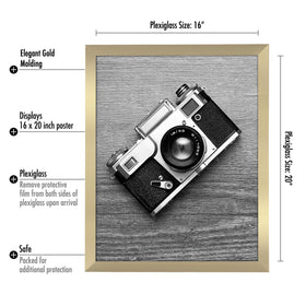 Americanflat 16x20 gold frame side angle showing vertical or horizontal hanging