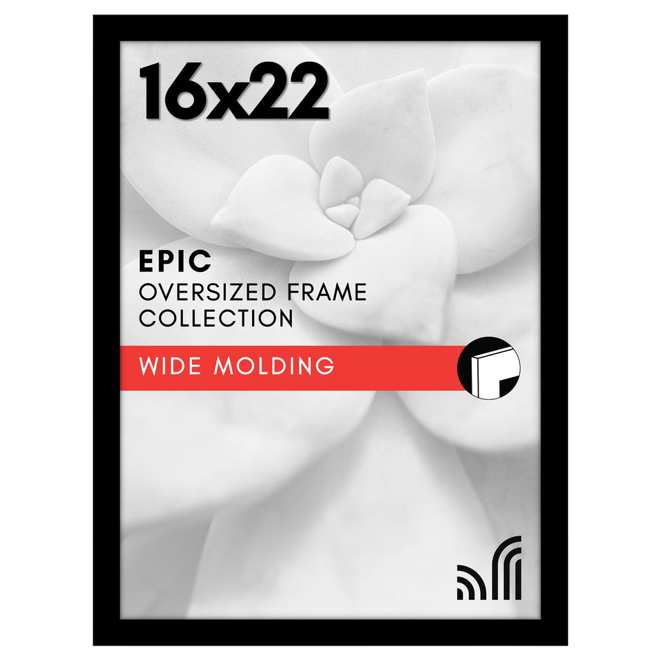 Americanflat 16x22 frame with polished plexiglass front for crystal-clear display.