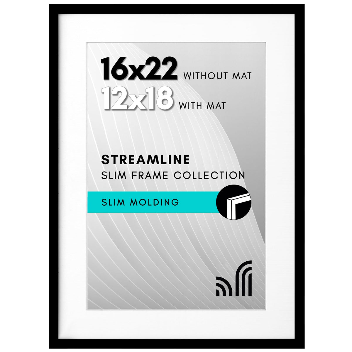 Americanflat 16x22 frame with slim molding enhances wall aesthetics and memory display.