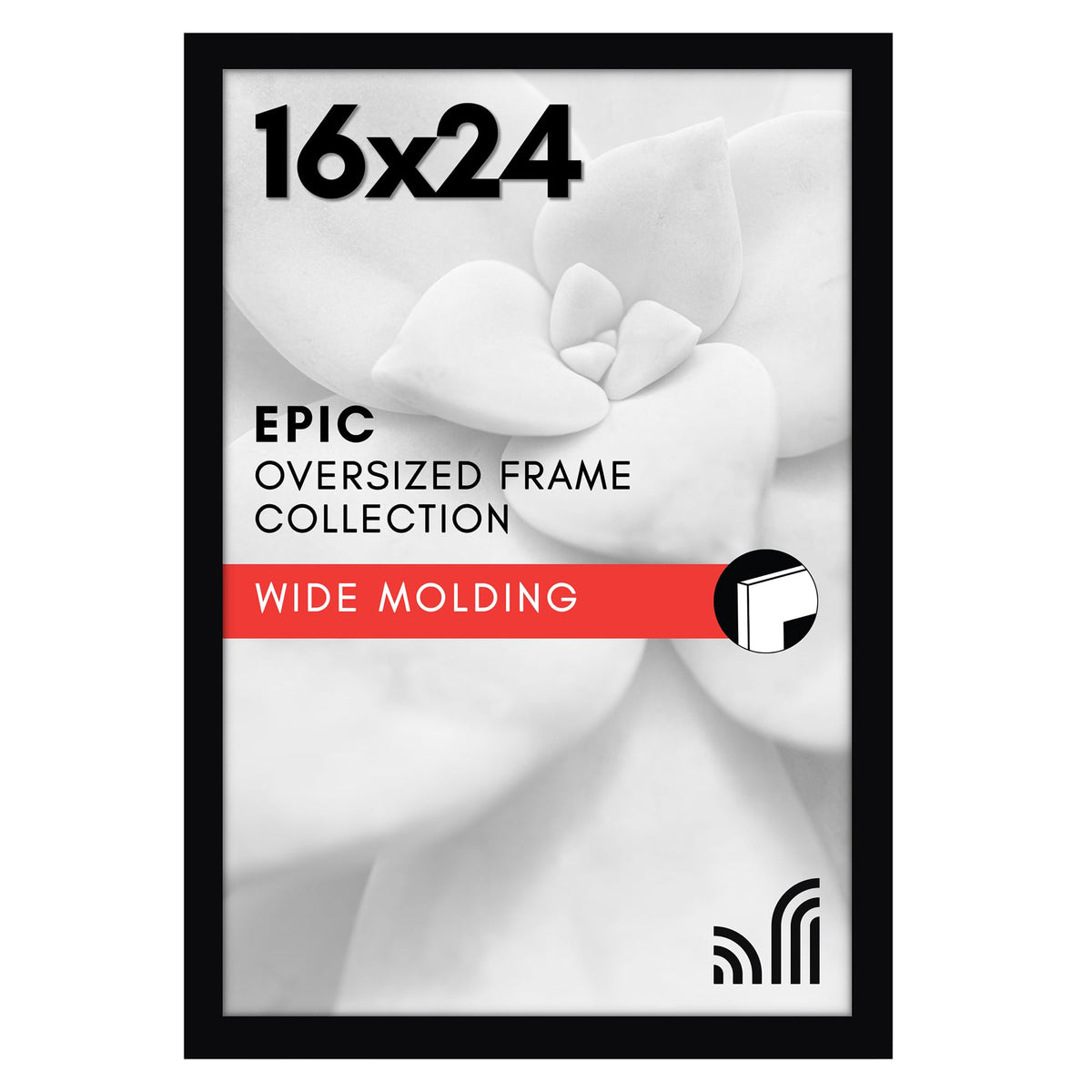 Americanflat 16x24 frame with polished plexiglass front for crystal-clear viewing.