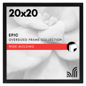 Americanflat 20x20 frame with polished plexiglass provides a crystal-clear photo display.