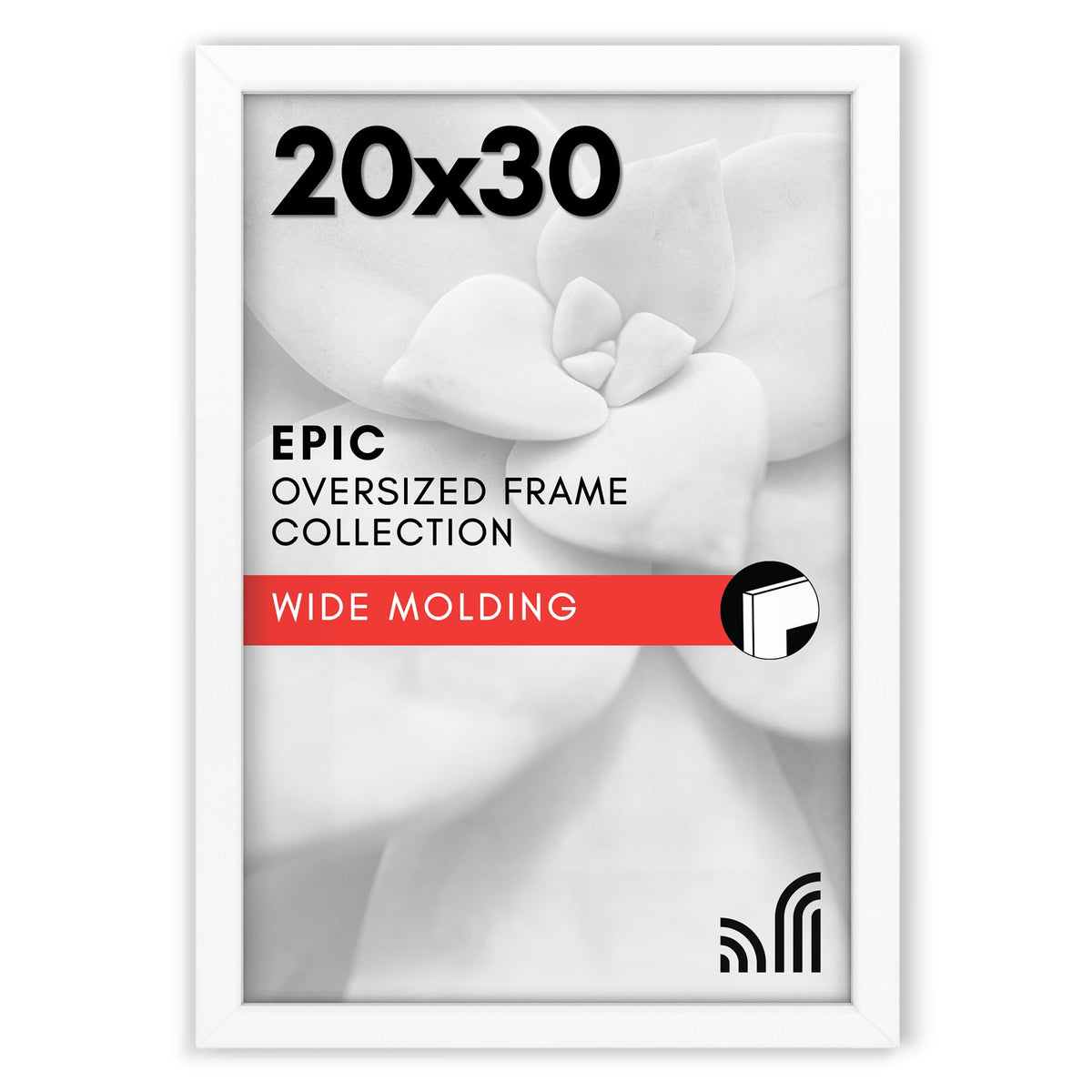 Americanflat 20x30 frame with polished plexiglass for crystal-clear viewing.