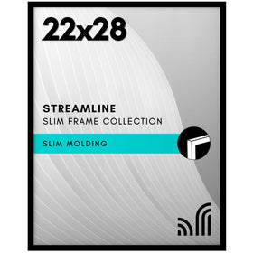 Americanflat 22x28 poster frame with polished plexiglass front for crystal-clear viewing.