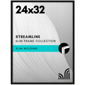 Americanflat 24x32 poster frame in black PVC protecting posters while enhancing wall display.
