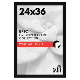 Americanflat 24x36 poster frame with polished plexiglass protects photos from dust.