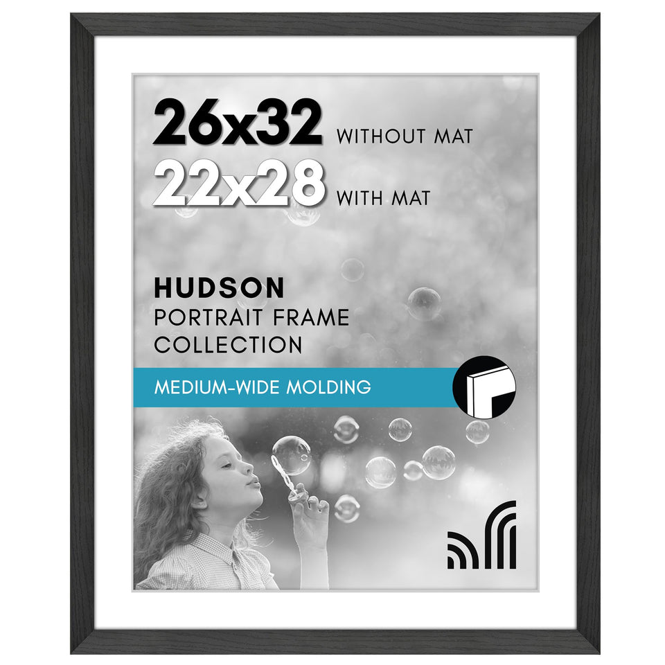 Americanflat 26x32 frame with polished plexiglass front for crystal-clear viewing.