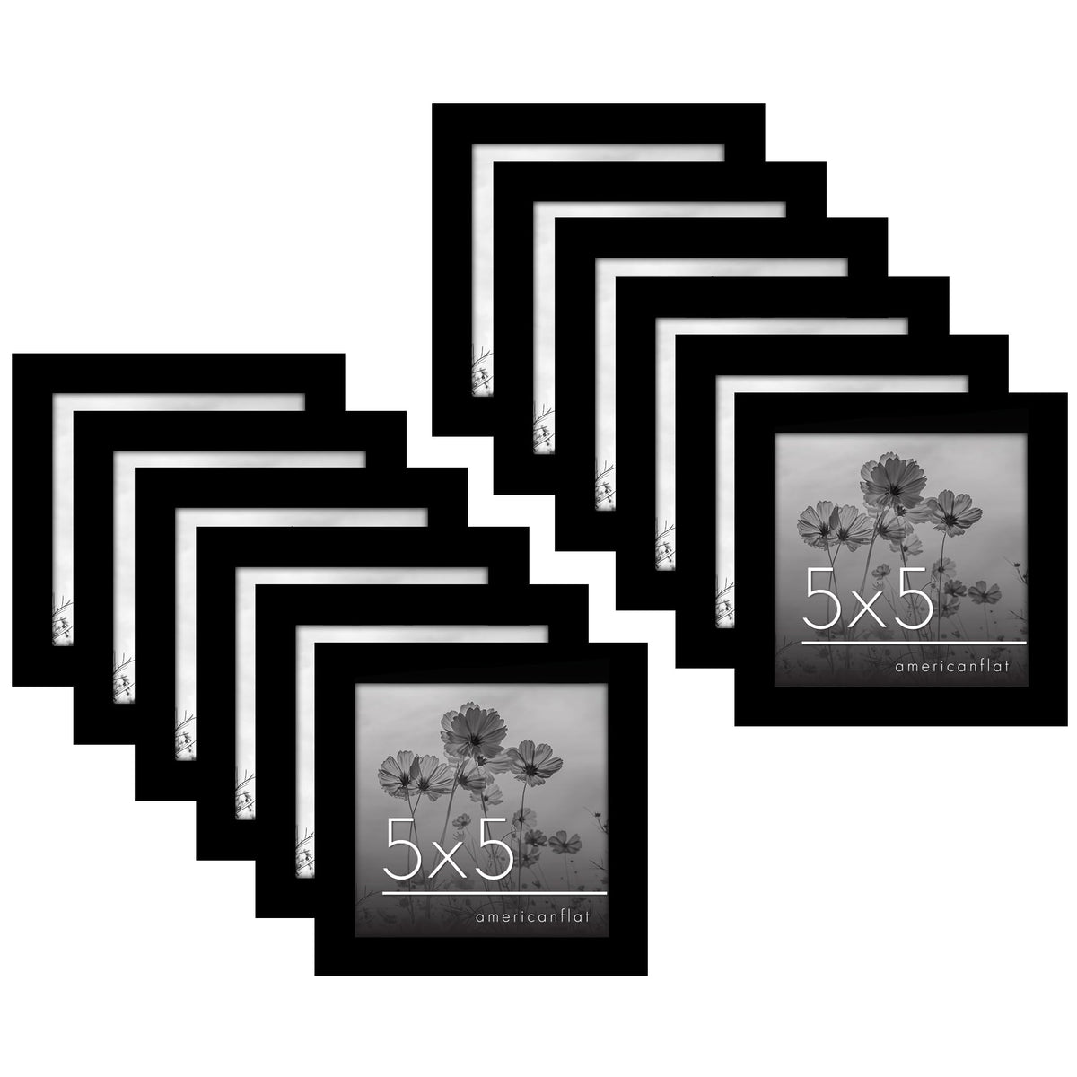Americanflat 5x5 frame with polished plexiglass enhances clarity and display of photos.