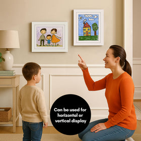 8.5x11 framed art with mat by Americanflat highlights drawings.
