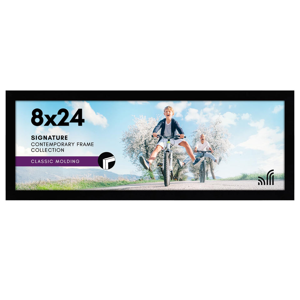 Americanflat 8x24 frame close-up with shatter-resistant glass for crystal-clear memories.