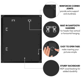 Sturdy backboard keeps memories securely in place
