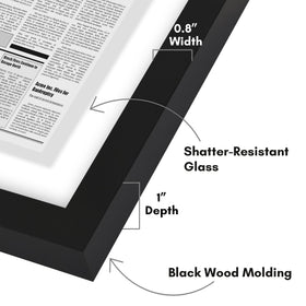 Americanflat shatter-resistant glass front preserves newspaper clarity