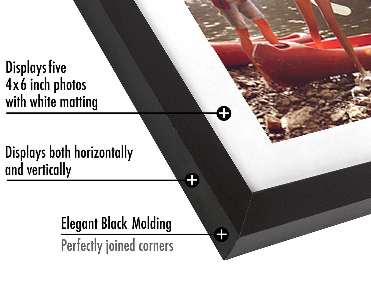 Americanflat black frame with classic molding elevates home or office decor.