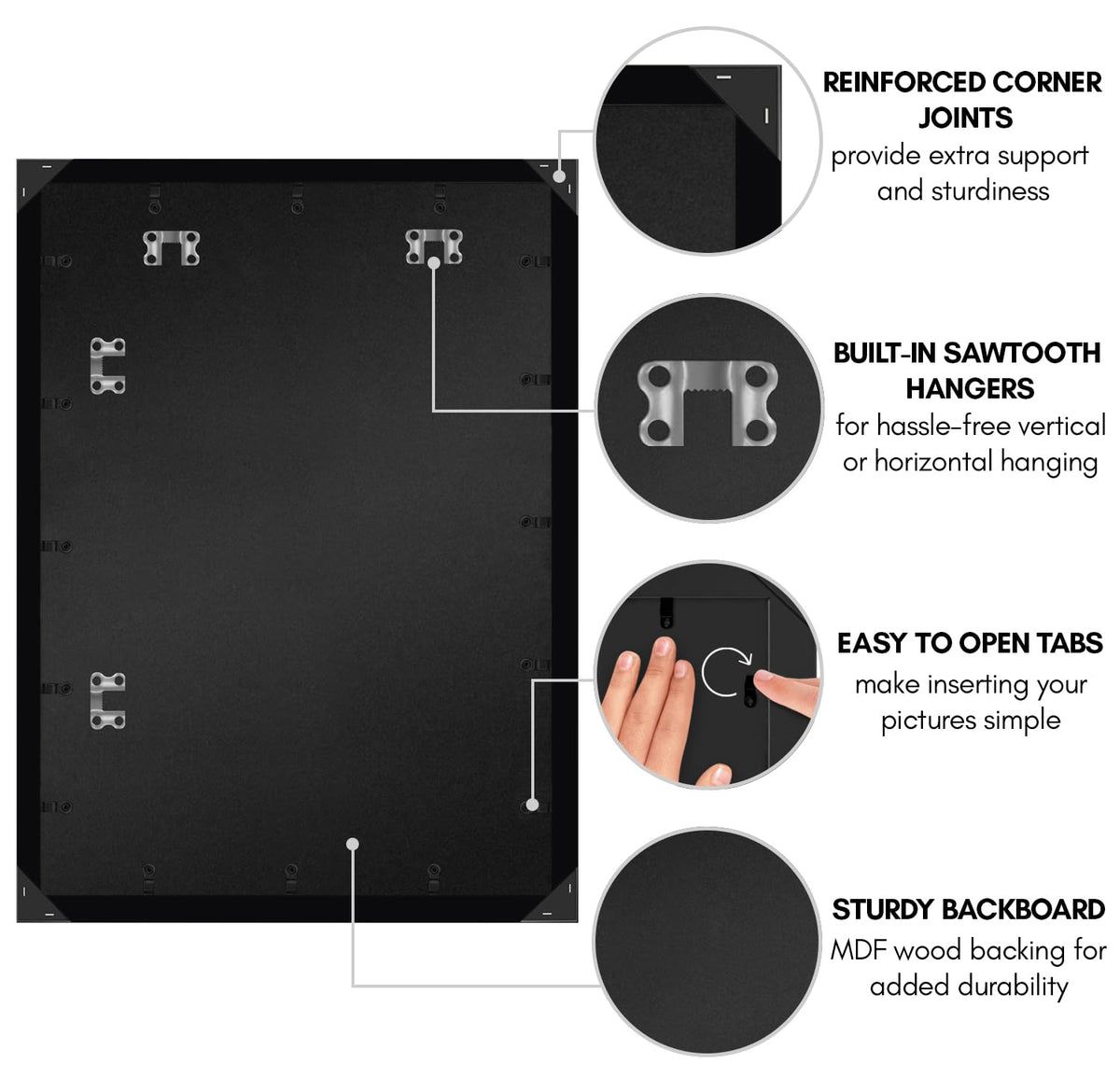 Americanflat black frame shown on wall in a gallery-style setup